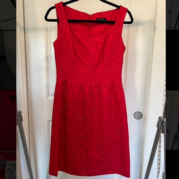 Tahari ASL Dresses & Skirts - Tahari ASL Womens Geometric Square Neck Sleeveless Sheath Dress Red Size 4